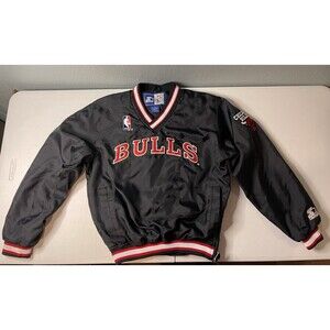 Vintage 90s Starter Chicago Bulls NBA Authentics Windbreaker Jacket Youth Large